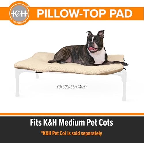 K&H PET PRODUCTS Original Pet Cot Microfleece Pad - Tan, Medium 25 X 32 Inches - Image 2