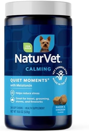 NaturVet Quiet Moments Calming with Melatonin Dog Supplement - 240 Count by NaturVet