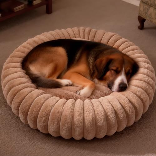 Donut Small Medium Dog Bed Washable Kitty & Puppy Bed,28ins Brown by VhenWhen