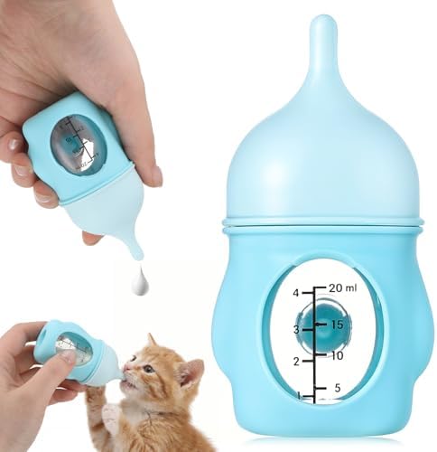 Kitten Bottle for Nursing, Miracle Nipple for Kittens Puppy Kitten Milk Replacement, Silicone Kitten Feeding Bottle for Pregnant Cat Essentials (Blue) by Unknown