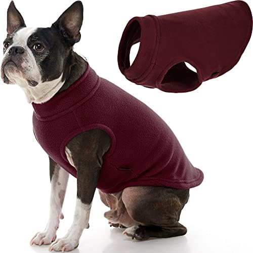 Gooby Stretch Fleece Vest Dog Sweater, Burgundy, Large by Gooby