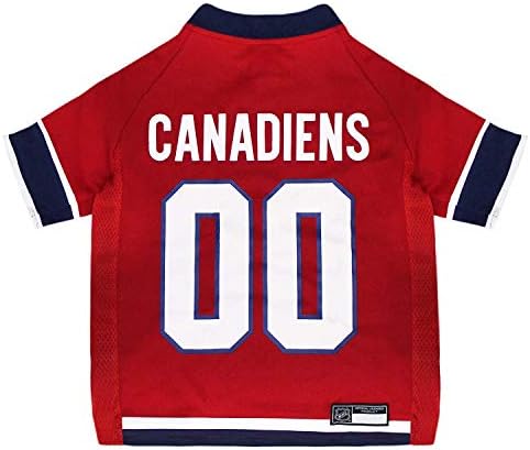NHL Montreal Canadiens Jersey for Dogs & Cats, X-Small. - Let Your Pet Be A Real NHL Fan! by PETSFIRST