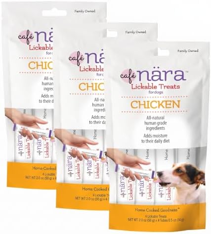 Café Nara Lickable Chicken Flavored Dog Treats, 4 Count (Pack of 3), tan by Caf%C3%A9N%C3%A4ra
