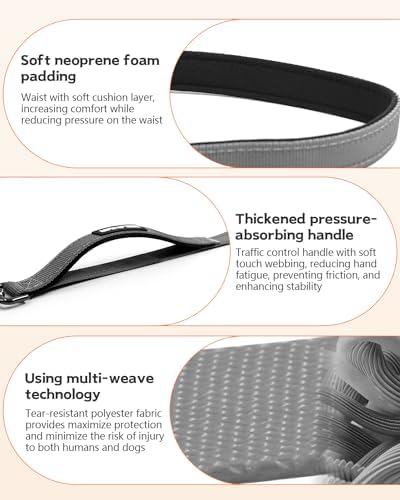 Hands Free Dog Leash, Multifunctional Crossbody Dog Leash (Grey, Large-5.9-9.5ft) - Image 4