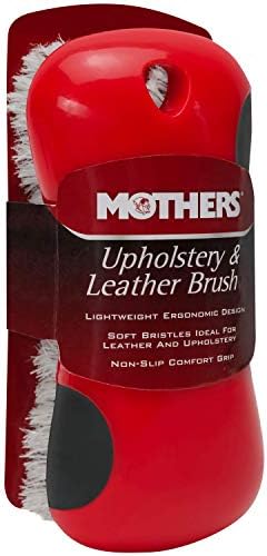 Mothers Soft Bristle Leather and Upholstery Car Cleaning Scrub Brush for Automotive, Home, Couch, Stain Remover, Red - Image 7