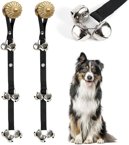 Pack of 2 Upgraded Puppy Bells Doorbells for Door Knob, Dog Bells for Potty Training-Louder Jingle, Bigger Bells for Puppies Pep Doggy Canine Pooch Pet Hound Cat, Cool Unique Gift for Dog Lover by Luckyiren