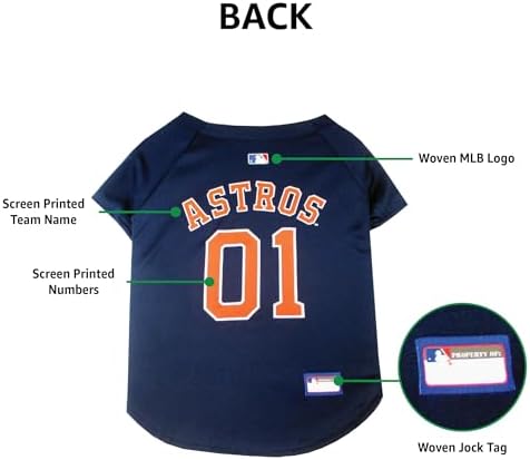 Official MLB Houston Astros Pet Jersey for Dogs & Cats, Size Large - Stylish Baseball Jersey for Your Furry Fan- Show Off Team Spirit with The Perfect Fan Apparel Gear for Pet, Dog & Cat - Image 6