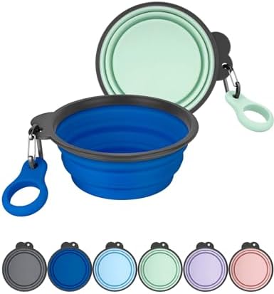Aonkey 2 Pack 15oz/1.8 Cup Collapsible Dog Bowls with Bottle Carrier(Small) by AONKEY