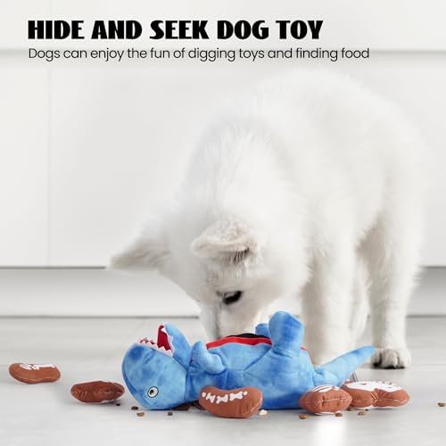 Nocciola Plush Dinosaur Dog Toys: Funny Squeaky Stuffed Dino Chew Toy for Small Medium Breed, Cognitive Enrichment Puzzle Mental Stimulation Training Pet Supplies to Keep Busy, 9 Packs - Image 3