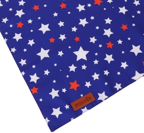 PTDECOR American Flag Dog Bandana Blue White Stars Paw Flag Patterns Designs 4th of July Pet Scarf Adjustable Patriotic Bandanas for Medium Large Dogs Pets (Large) - Image 6