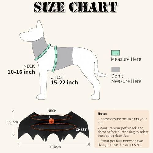 Olanrun Small Dog Halloween Costumes, Adjustable Dog Bat Wings Costumes for Small Dogs with Pumpkin Bell Skeleton Print On The Back, Pet Costume Halloween Cosplay Party Dress Up, S Black - Image 2