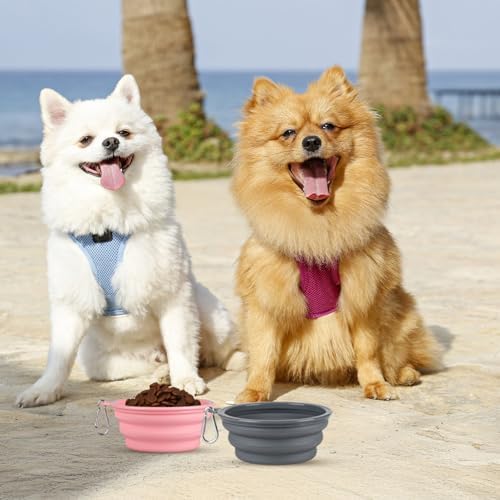 Kytely Collapsible Dog Bowls for Travel, 2Pack Dog Portable Water Bowl, Foldable Pet Food Bowl with Clasp, Pet Cat Feeding Cup Dish for Traveling, Walking, Hiking - Image 6