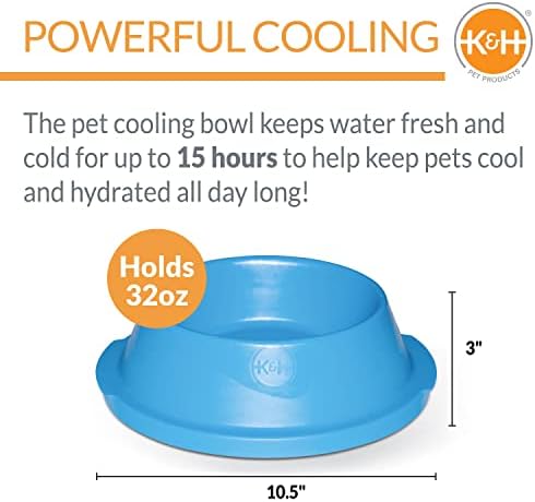 K&H Pet Products Coolin' Pet Bowl Sky Blue 32 Ounces - Image 2