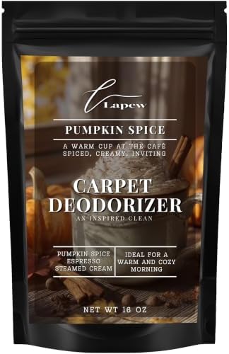 Lapew Pumpkin Spice Carpet Deodorizer Powder - Pet Safe Freshener for Vacuuming | Scented Odor Eliminator for Home | 16 oz by Lapew