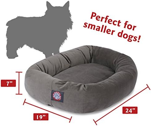 Majestic Pet Suede Calming Dog Bed, 24 Inch Small, Round, Washable, Gray - Image 3