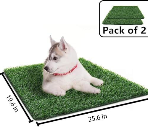 Artificial Grass for Dogs Pee Tray Fake Grass Mat for Professional Puppy Potty Trainer Replacement Dog Grass Pad for Indoor and Outdoor (25.5x19.5 Inch(Pack of 2)) - Image 2