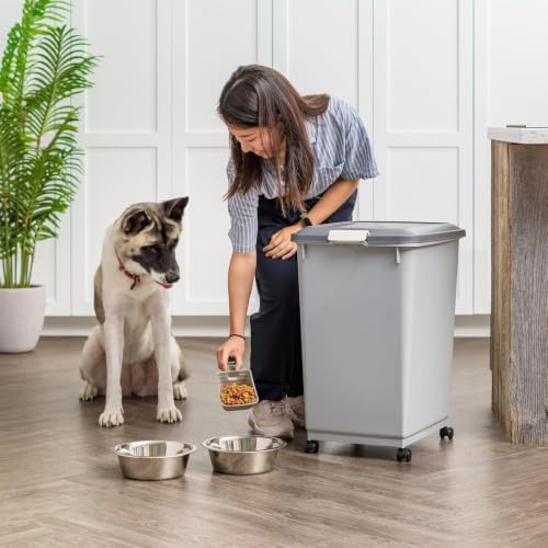 IRIS USA Dog Food Storage Container, 2-Pack, Up to 54 lbs, Gray/Dark Gray - Image 2