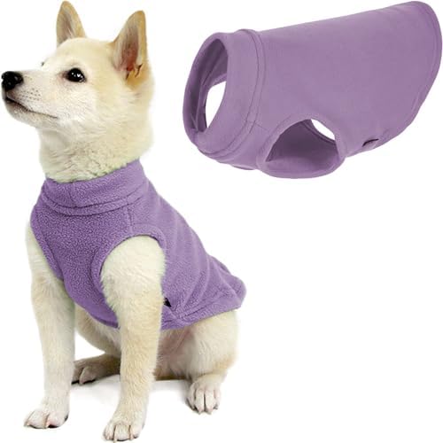 Gooby Stretch Fleece Vest Dog Sweater, Lavender, Medium by Gooby