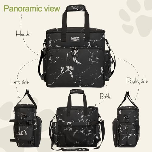 LARIPOP Dog Travel Bag Airline Friendly for Small Medium Large Dogs, Pet Travel Organizer with Collapsible Bowls Food Containers Mat, Waterproof Portable Tote for Dog Outdoor Travel - Image 3