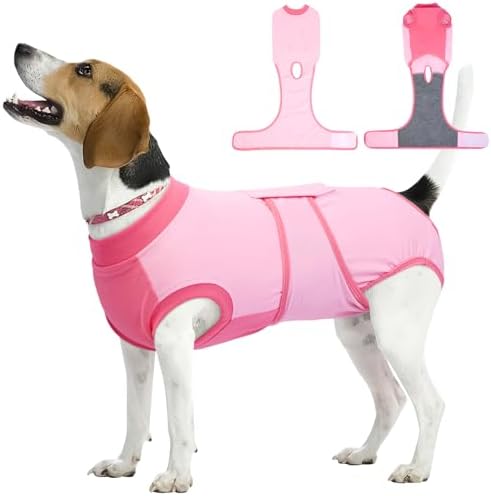 Kuoser Dog Recovery Suit, Female Male Spay Neuter Surgery Suit, Pink, M by Kuoser