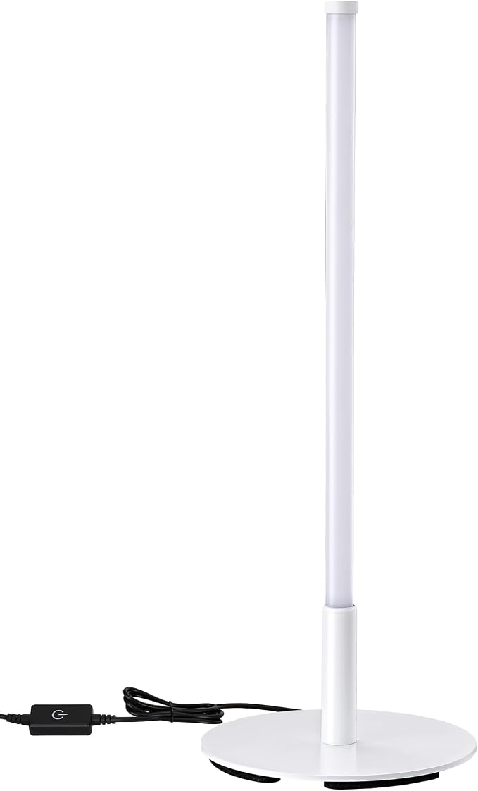 EDISHINE LED Table Lamp, Minimalist Desk Lamps for Home Office, White | Dimmable, 3 Color Temperature, Power Cord Touch Switch, Metal Finish, Ideal for Bedroom, Living Room - Image 8