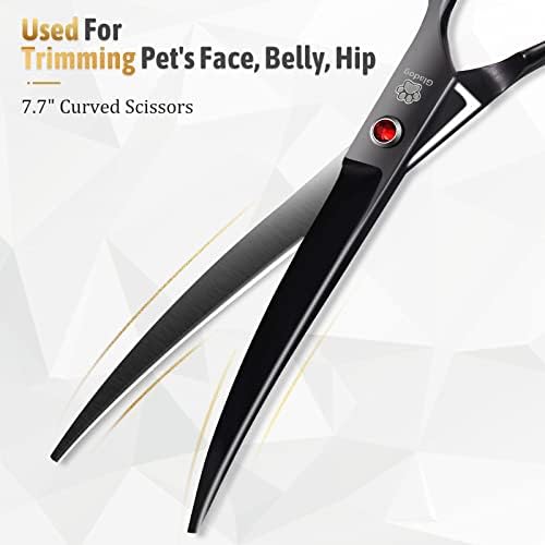 Dog Grooming Scissors Kit with Safety Round Tips, GLADOG Professional 6 in 1 Grooming Scissors for Dogs, Sharp and Heavy-duty Dog Grooming Shears for Dogs Cats Pets - Image 4