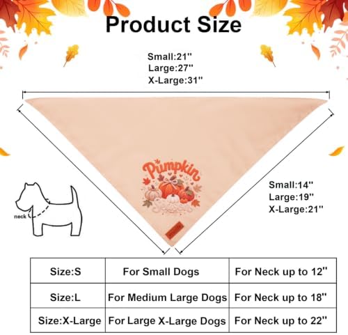 PTDECOR Fall Dog Bandanas, Pumpkin Season Thanksgiving Pet Scarf, Small - Image 4