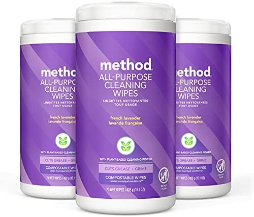 method All-Purpose Cleaning Wipes, French Lavender, 70 Count, 3 Pack by method