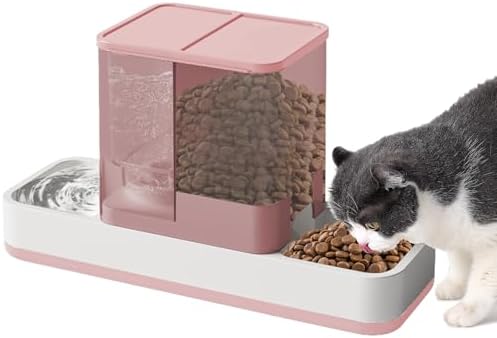 Yummy Sam Automatic Small Pet Feeder and Water Dispenser, Pink by YummySam