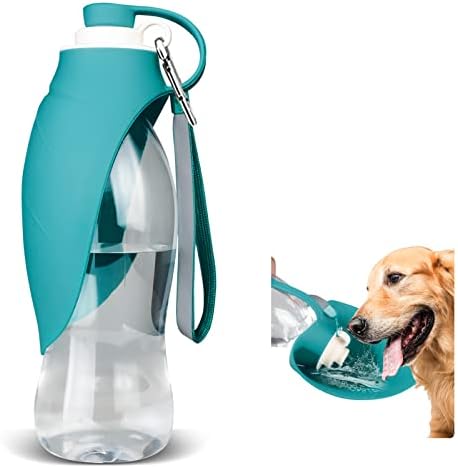 TIOVERY Dog Water Bottle for Walking, Pet Water Dispenser Feeder Container Portable with Drinking Cup Bowl Outdoor Hiking, Travel for Puppy, Cats, Hamsters, Rabbits and Other Small Animals 20 OZ by TIOVERY