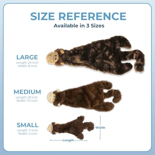 Best Pet Supplies 2-in-1 Stuffless Squeaky Dog Toy - Monkey&Squirrel, Small - Image 6