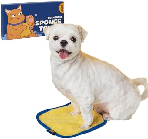 PETHROOM] Portable Pet Towel for Dogs & Cats | Professional Pet Dryer, Super Absorbent & Quick-Drying Dog Dryer | Lightweight, Durable, Ultra-Soft (Small) 8"x 8" by PETHROOM