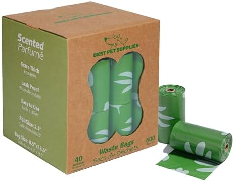 Best Pet Supplies GRS Poop Bags for Dogs - 600 Count, Green, by BestPetSuppliesLLC