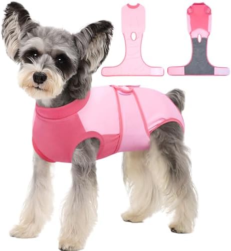 Kuoser Dog Recovery Suit, Female Male Spay Neuter Surgery Suit, Pink, S by Kuoser