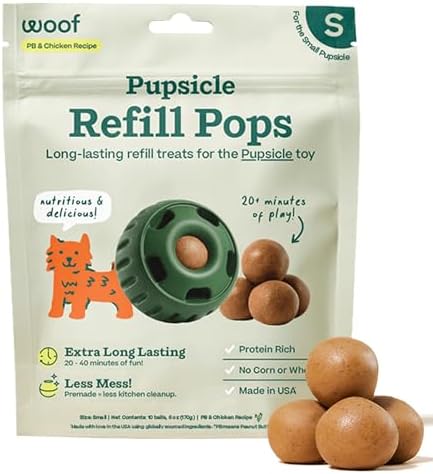 WOOF Pupsicle Chicken Refill Pops Dog Treats, Small, 10 Count by Woof