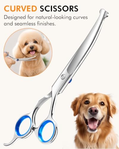 Curved Dog Grooming Scissors, 7.7 Inch Pet Grooming Shears - Image 4