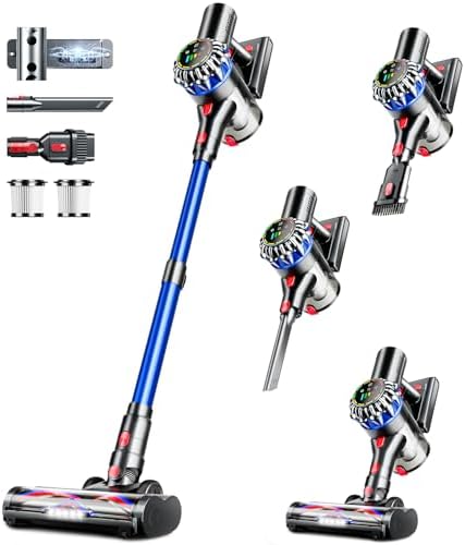 Cordless Vacuum Cleaner, 600W 50Kpa 65Mins Cordless Stick Vacuum with Self-Standing, Touch Screen, Anti-Tangle Wireless Vacuum, Vacuum Cleaners for Home/Pet Hair/Carpets/Hardwood Floor by cordlessvacuumcleaner