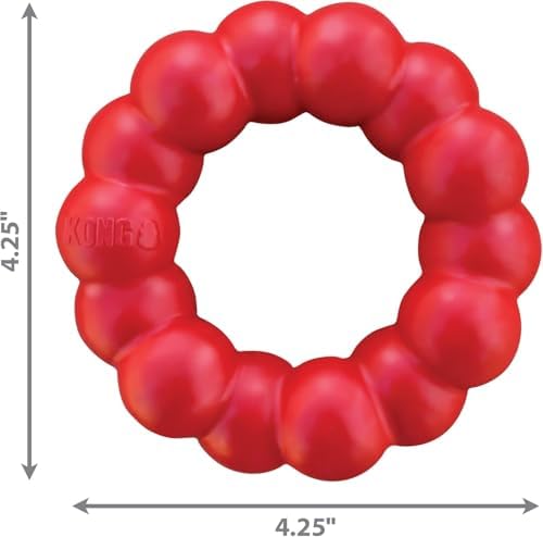 KONG Ring, Natural Rubber Chew Toy for Dental Health, for Small/Medium Dogs - Image 4