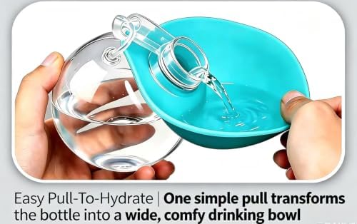 Generic 2-in-1 Blue Dog Water Bottle 10oz Travel Bowl Feeder - Image 6