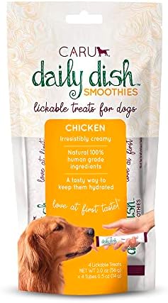 Caru Daily Dish Lickable Dog Treats, Chicken, 0.5 oz Tubes, 4 Pack by CARU