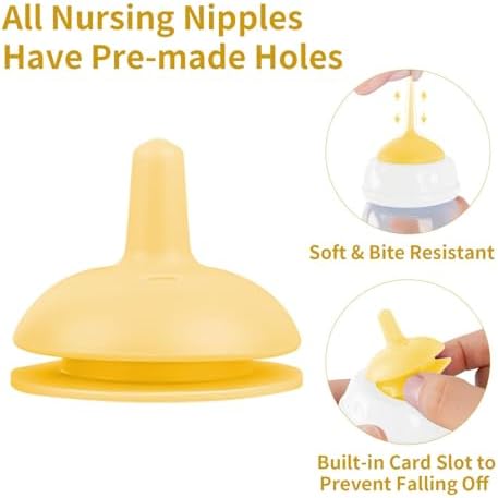 Pet Feeding Bottle and Syringes,60ml Nursing Bottle, 3 Sizes Nipples with Ventilation Valve Resistant Tearing Perfect for Puppies, Kittens, Small Wildlife (Yellow) - Image 3
