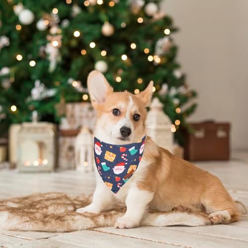 ADOGGYGO Christmas Dog Bandana, Snowman Santa Pet Scarf, Premium Durable Fabric, Adjustable Fit Christmas Bandanas for Medium Large Dogs Pets (Large) - Image 3