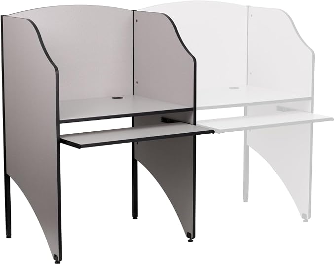 Flash Furniture Kevin Starter Student Study Carrel for Testing Centers and Classrooms, Starter Study Carrel Unit/Private Student Testing Desk, Gray by FlashFurniture