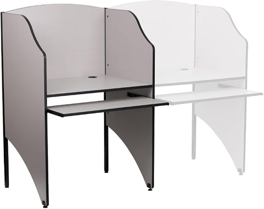 Flash Furniture Kevin Starter Student Study Carrel for Testing Centers and Classrooms, Starter Study Carrel Unit/Private Student Testing Desk, Gray by FlashFurniture