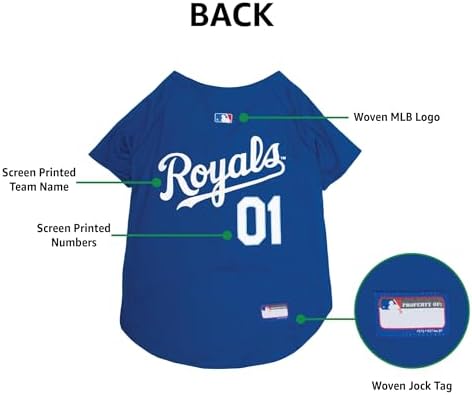 Official MLB Kansas City Royals Pet Jersey for Dogs & Cats, Size Large - Stylish Baseball Jersey for Your Furry Fan- Show Off Team Spirit with The Perfect Fan Apparel Gear for Pet, Dog & Cat - Image 6