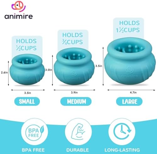 Wobbly Dog Enrichment Lick Toy, Stuffable Frozen Lick Bowl to Keep Dogs Busy, Long-Lasting Interactive Treat Dispensing Dog Toy, Silicone Fetch Catch Chew Toy(Teal,M) - Image 6