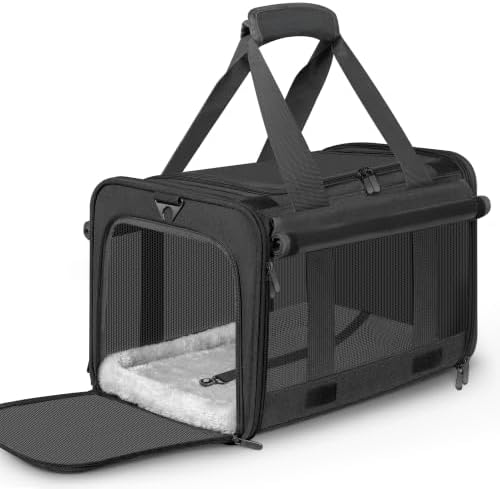Soft Sided Cat Carrier for Anxious Pets with Privacy Roller Blinds by Unknown