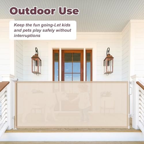76" Retractable Baby Gates Extra Wide, Mesh Long Dog Gate for Deck - Image 6