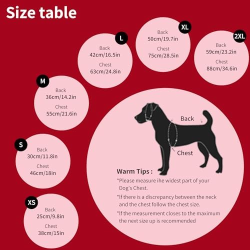 Warm Dog Winter Coat, Fashion Pet Cold Weather Jacket with Built-in Harness, Reflective & Adjustable Comfortable Pet Vest, Windproof Apparel for Small Medium Large Dogs (Red) - Image 2