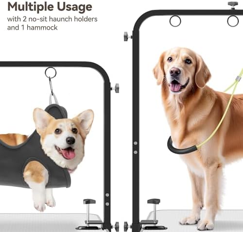 Pet Grooming Arm for Table, 42" H, 27-39" W with Hammock & 2 No-Sit Nooses - Image 2
